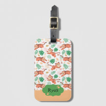 Boys Cute Tiger Wild Oerwoud Safari, met naam Kind