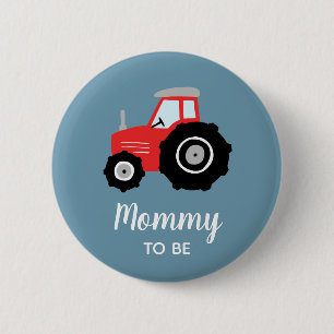 Boys Cute Tractor-mammie om Baby shower te worden Ronde Button 5,7 Cm