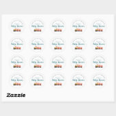 Boys Cute Train Dank u Baby shower Favor Ronde Sticker (Vel)