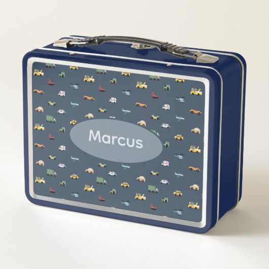 Boys Cute Transport Car Pattern monogram Kids (Achterkant)