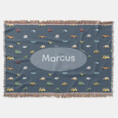 Boys Cute Transport Car Pattern monogram Kids Deken (Voorkant)