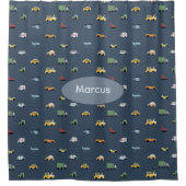 Boys Cute Transport Car Pattern monogram Kids Douchegordijn (Voorkant)