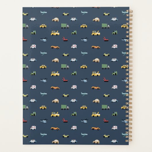 Boys Cute Transport Car Pattern monogram Kids Planner (Achterkant)