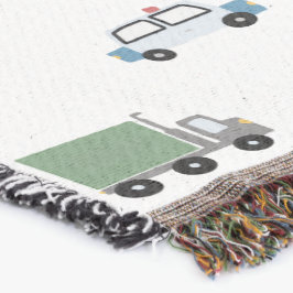 Boys Cute Transport Car Pattern Monogram Name Kids Deken