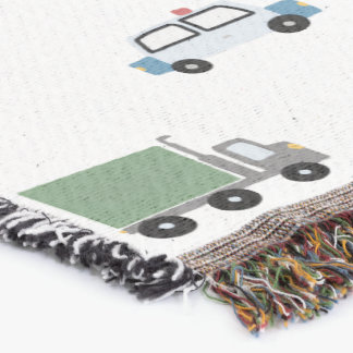 Boys Cute Transport Car Pattern Monogram Name Kids Deken