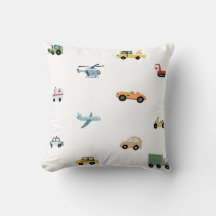 Boys Cute Transport Car Pattern Monogram Name Kids