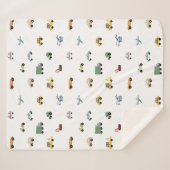 Boys Cute Transport Car Pattern Monogram Name Kids Sherpa Deken (Voorkant (horizontaal))
