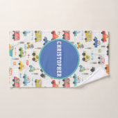 Boys Cute Transport Car Pattern Name Kinder Bad Handdoek (Handdoek)