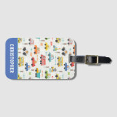 Boys Cute Transport Car Pattern Persoonlijke naam Bagagelabel (Voorkant (horizontaal))