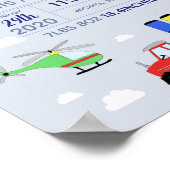 Boys Cute Transport Car Train Baby Neursery Poster (Hoek)