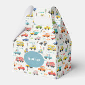 Boys Cute Transport Vehicle Patroon Birthday Bedankdoosjes (Achterkant)