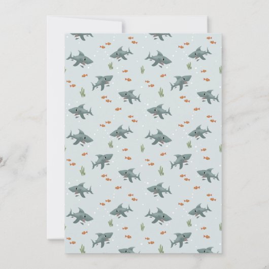 Boys Cute under Zee Ocean Shark 6th Birthday Kaart (Achterkant)