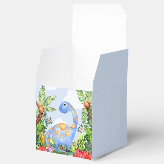 Boys Cute Waterverf Dinosaur Oerwoud Baby shower Bedankdoosjes (Geopend)