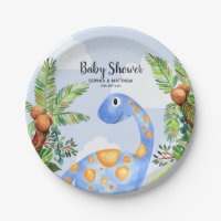 Boys Cute Waterverf Dinosaur Oerwoud Baby shower