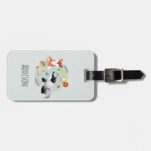 Boys Cute Waterverf Forest Animals Name Kinder Bagagelabel (Voorkant horizontaal)