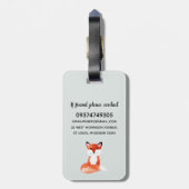 Boys Cute Waterverf Forest Animals Name Kinder Bagagelabel (Achterkant verticaal)