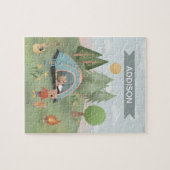 Boys Cute Woodland Forest Beer Camping Kinder Legpuzzel (Horizontaal)