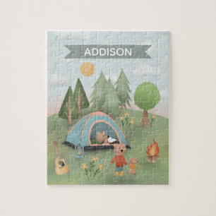 Boys Cute Woodland Forest Beer Camping Kinder Legpuzzel