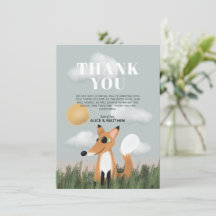 Boys Cute Woodland Forest Fox Baby shower