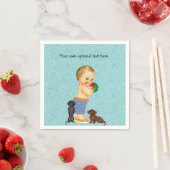 Boys Dachshund Pool Party Napkins Servet (Insitu)