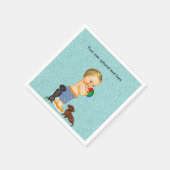 Boys Dachshund Pool Party Napkins Servet (Hoek)