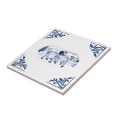 Boys Dancing Ring Zee Delfts Blauw & Wit Tegeltje (Zijkant)