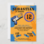 Boys Dart Pistool Party Birthday Invitation Kaart (Voorkant)