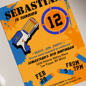 Boys Dart Pistool Party Birthday Invitation Kaart