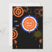 Boys Dart Pistool Verjaardagsfeestuitnodiging Kaart (Achterkant)