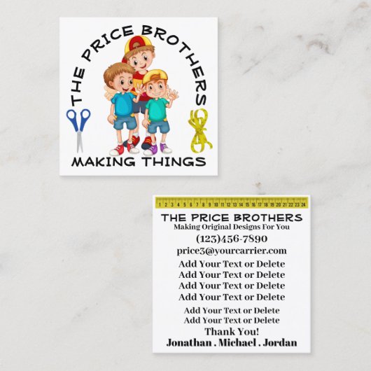 Boys Designers Visitekaartje (Voorkant / Achterkant)