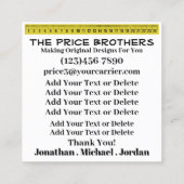 Boys Designers Visitekaartje (Achterkant)