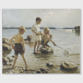 Boys die op de kust spelen (door Albert Edelfelt) Cadeaupapier (Vlak)