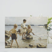 Boys die op de kust spelen (door Albert Edelfelt) Kaart (Staand voorkant)