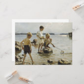 Boys die op de kust spelen (door Albert Edelfelt) Kaart (Voorkant / Achterkant in situ)