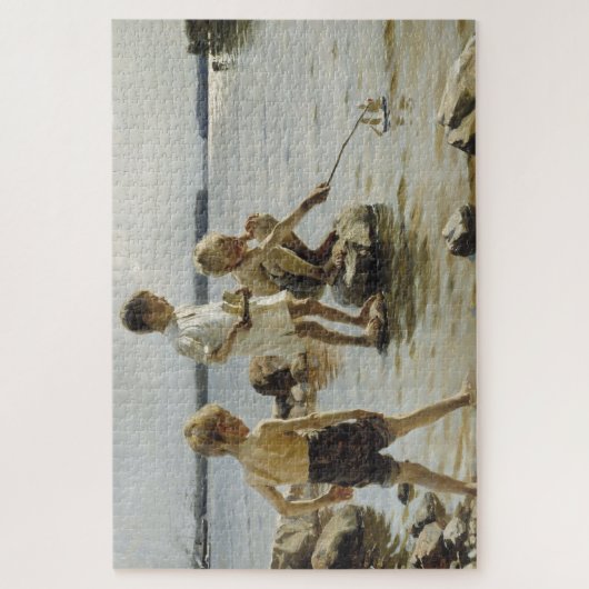 Boys die op de kust spelen (door Albert Edelfelt) Legpuzzel (Verticaal)