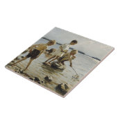 Boys die op de kust spelen (door Albert Edelfelt) Tegeltje (Zijkant)