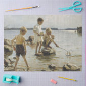Boys die op de kust spelen (door Albert Edelfelt) Tissuepapier (Craft)