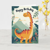 Boys Dino Birthday Card Kaart (Gele Bloem)