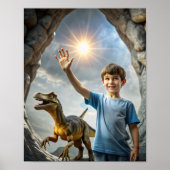 Boy's Dinosaur Adventure - Openluchtverkenning Poster (Voorkant)