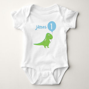 Boys Dinosaur-ballon, 1e verjaardag Bodysuit