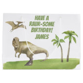 Boys Dinosaur Birthday Groot Cadeauzakje (Achterkant)