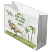 Boys Dinosaur Birthday Groot Cadeauzakje (Voorkant Gekanteld)