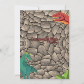 Boys Dinosaur Birthday Party Invitation Kaart (Achterkant)