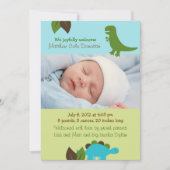 Boys Dinosaur Custom Photo Geboorteaankondiging Aankondiging (Voorkant)