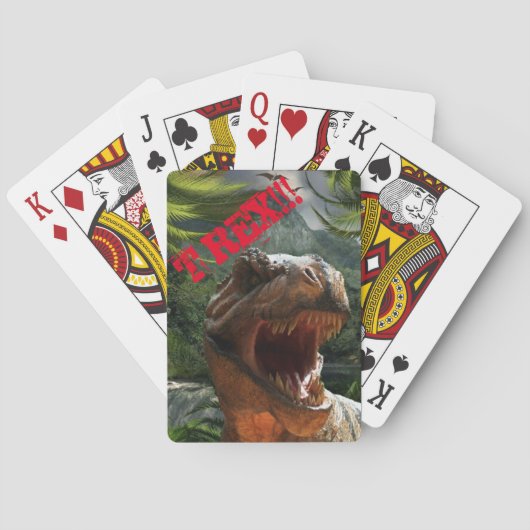Boys Dinosaur Jurassic T Rex Pokerkaarten (Achterkant)