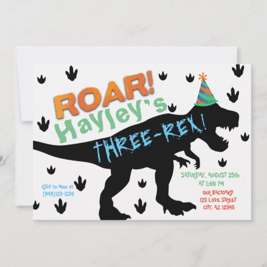 Boys Dinosaur Party Pet Birthday Uitnodiging (Voorkant)