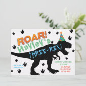 Boys Dinosaur Party Pet Birthday Uitnodiging (Staand voorkant)