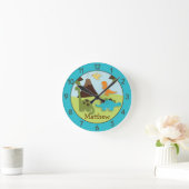 Boys Dinosaur Persoonlijke ursery Wall klok (Huis)