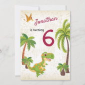 Boys Dinosaur T-Rex Oerwoud Birthday Uitnodiging (Voorkant)