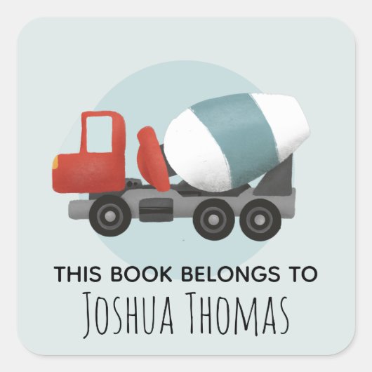 Boys Dit boek behoort tot de Kinder bouwplaat Vierkante Sticker (Voorkant)